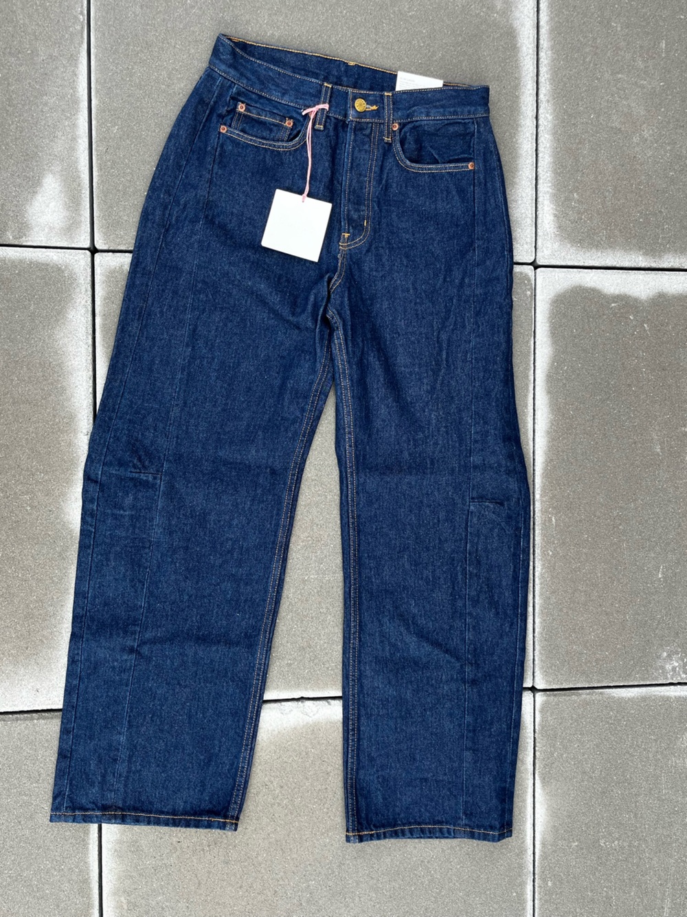 B Sides Lasso Jeans Medium Wash Straight Leg High Rise 27” NWT